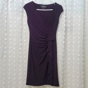 Deep purple wrap style dress